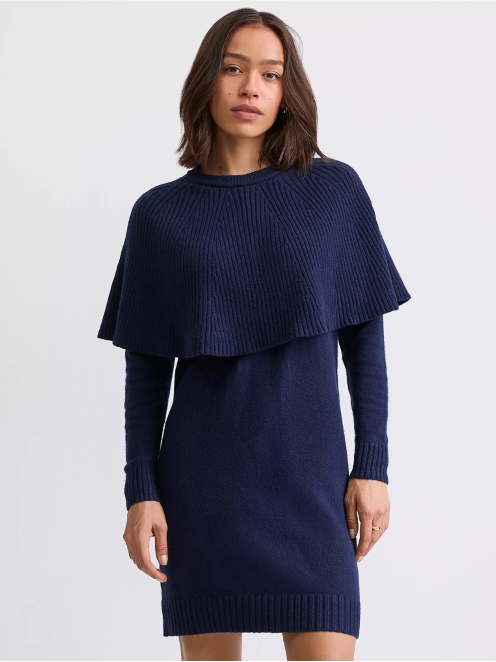 LOFT Cape Mini Sweater Dress Fall 2025
